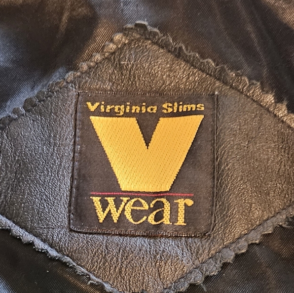 Virginia Slims Wear Belted Black Leather Jacket - Picture 2 of 8
